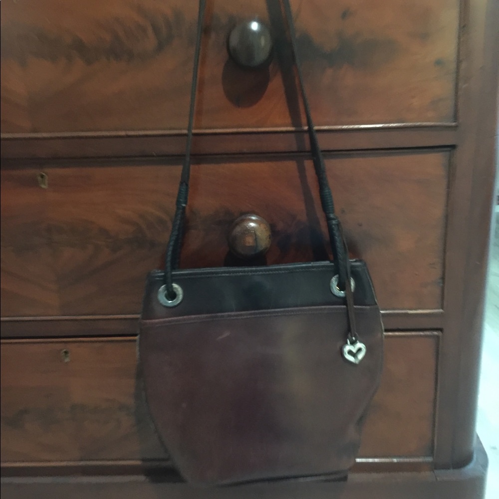 Vintage Brighton Brown Leather Basketweave purse